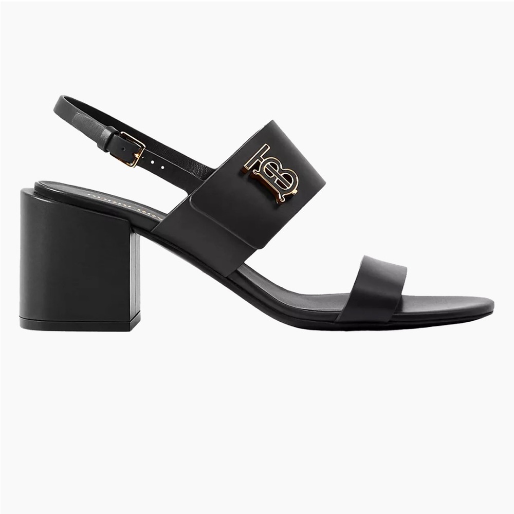 Authentic Burberry Women’s Monogram Logo Leather Sandals